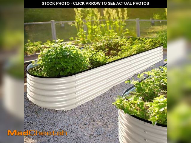 Lot 74-14342432 - VEIKOUS Ivory White Galvanized Steel Raised Garden Bed Many-in-1 Planter Box Outdoor, 96 in. L x 24 ...