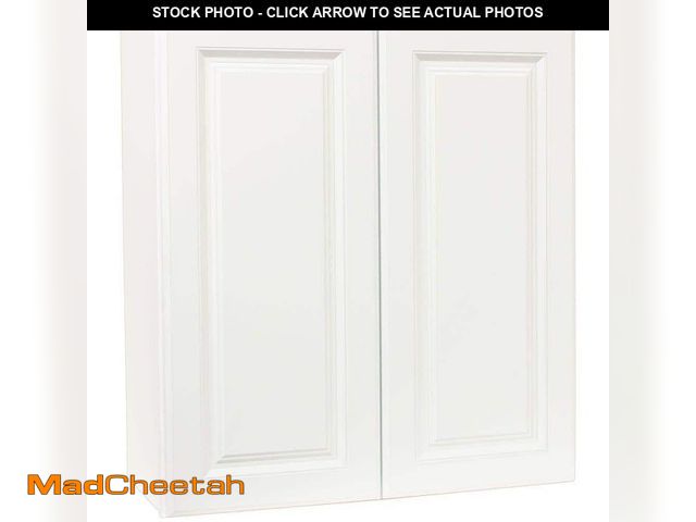 Lot 74-13821631 - Hampton Bay Hampton 27 in. W x 12 in. D x 30 in. H Assembled Wall Kitchen Cabinet in Satin White - U...