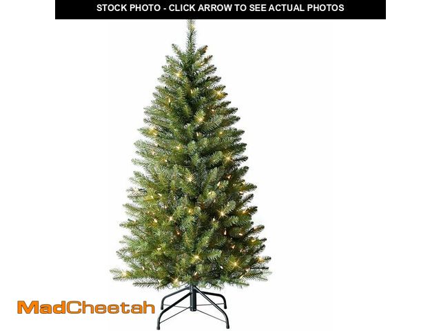 Lot 74-13382506 - Puleo International 4.5ft Pre-Lit Fraser Fir Pencil Christmas Tree with 150 Clear Lights, 401 Realis...
