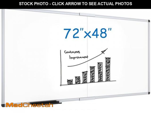 Lot 74-12165805 - (MISSING SHELF,DENTED) VIZ-PRO Magnetic Dry Erase Board, 96 X 48 Inches, Foldable Wall-Mounted White...