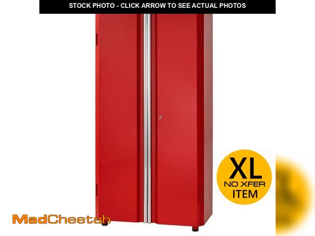 Lot 74-12804372 - *DENTED* Husky Ready-to-Assemble 24-Gauge Steel Freestanding Garage Cabinet in Red (36.6 in. W x 72 ...