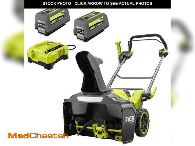 Lot 74-13112933 - RYOBI 40V HP Brushless 21 in. Single-Stage Cordless Electric Auger Propelled Snow Blower with (2) 8....