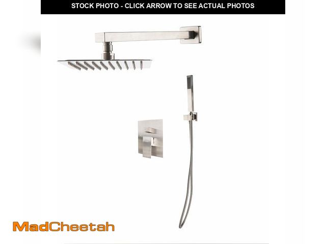 Lot 74-12761757 - Danska Shower Set - Minimalist Danish Design | Relaxing 10-inch Rain Shower Head | Long Handheld Hea...