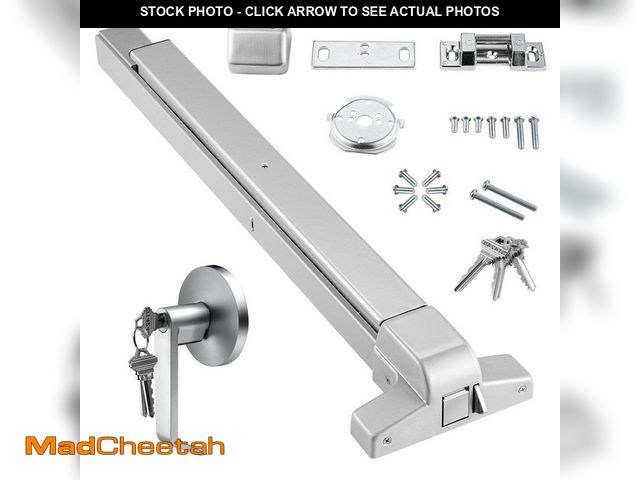 Lot 74-13693495 - SKYSHALO Push Bar Door Locks, Push Bar Panic Exit Device Door Hardware, Carbon Steel Panic Bars with...