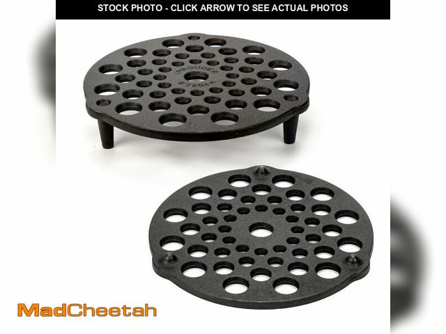 Lot 74-12702052 - IPROUDER Cast Iron Trivet 2 PCS Set, 8-inch, Meat Rack, Cast Iron Grate for Dutch Ovens, Raise Food ...