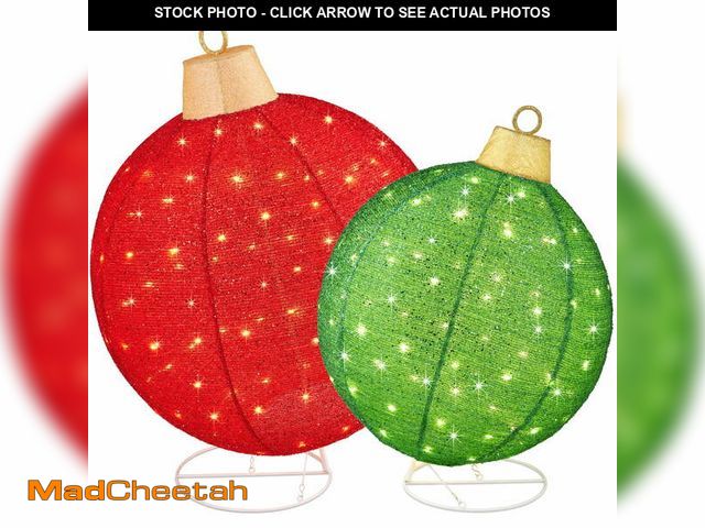 Lot 74-12800714 - Best Choice Products 2pc Lighted Pop-Up Christmas Ornaments Outdoor Holiday Decoration w/ 180 LED Li...