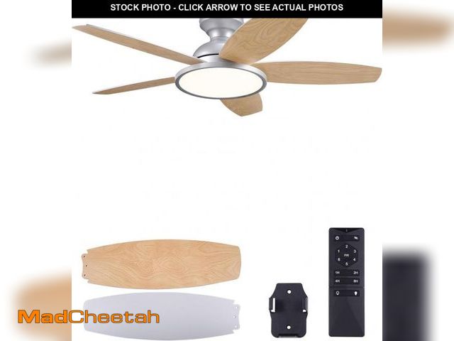 Lot 74-11910613 - VONLUCE Ceiling Fans with Lights, 42 Inch Ceiling Fan and Remote, Full-Spectrum LED Light, 3CCT, 6-S...