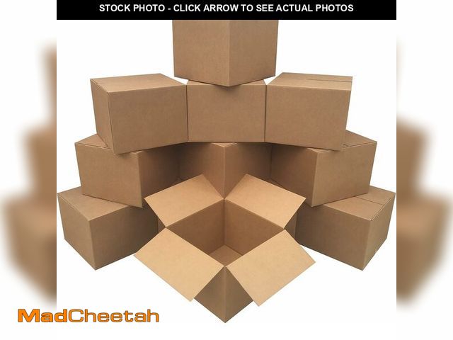 Lot 74-13733565 - Basics Cardboard Moving Boxes for Packing and Shipping, Large Size, 20" x 20" x 15", Brown, 12-Pack ...