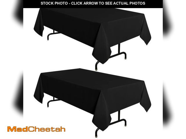 Lot 74-12705486 - sancua 2 Pack Black Tablecloth 60 x 120 Inch, Rectangle 8 Feet Table Cloth - Stain and Wrinkle Resis...