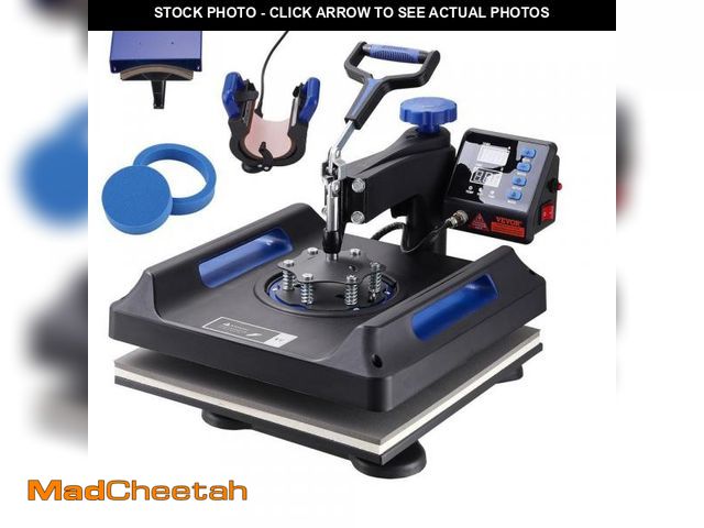 Lot 74-12463186 - VEVOR 15 in. x 15 in. Pro Heat Press Machine 5 in 1 Combo 360 Swing Away Digital Sublimation Vinyl T...
