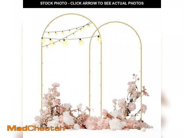 Lot 74-12047771 - Babenest Gold Arch Backdrop Stand Set of 2, 6.6FT/7.2FT Metal Arch Wedding Stand, Balloon Arch Frame...