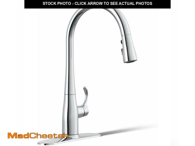 Lot 74-13698148 - KOHLER 596-CP Simplice Kitchen Sink Faucets with Pull Down Sprayer, 3-Spray Design, Polished Chrome ...