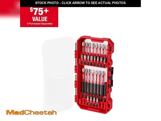 Lot 74-12663754 - Milwaukee SHOCKWAVE Impact Duty Alloy Steel Screw Driver Bit Set (28-Piece) - UNUSED