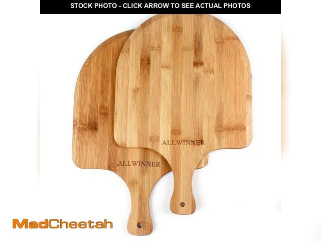 Lot 74-13947243 - ALLWINNER Pizza Peel 12 Inch, 2 Pack Bamboo Pizza Paddle, Wooden Pizza Peels for Making Pizza, Pizza...