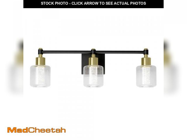 Lot 74-11825486 - (MISSING GLOBES) Artika Champagne Globe 26 in. 3 Light Black &amp; Gold Modern Integrated LED 5 CCT ...