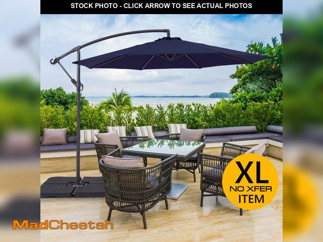 Lot 74-12558013 - JOYESERY 10 ft. Patio Offset Umbrellas 50-Plus UV Protection Cantilever Outside Patio Umbrellas in N...