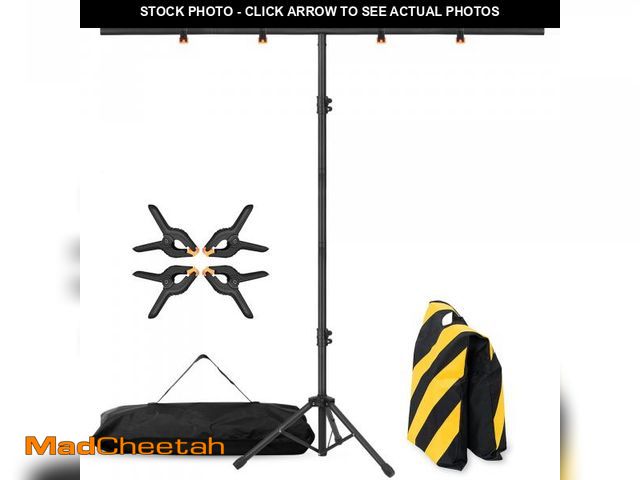 Lot 74-12529633 - Coliflor T-Shape Portable Backdrop Stand, 6.5x3.2ft Adjustable Photo Background Stand Kit, Sturdy Sm...