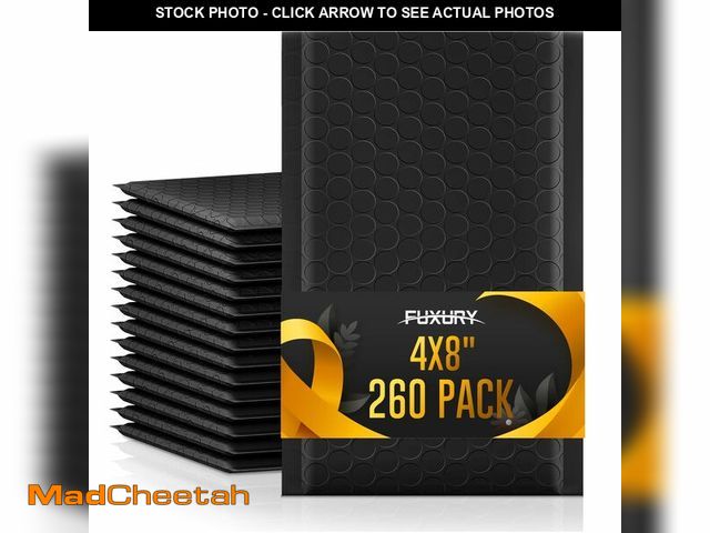 Lot 74-12453716 - Fuxury 4x8 Bubble Mailer 260 Pack Black Padded Envelopes for Mailing, Small Bubble Mailers Usable Si...