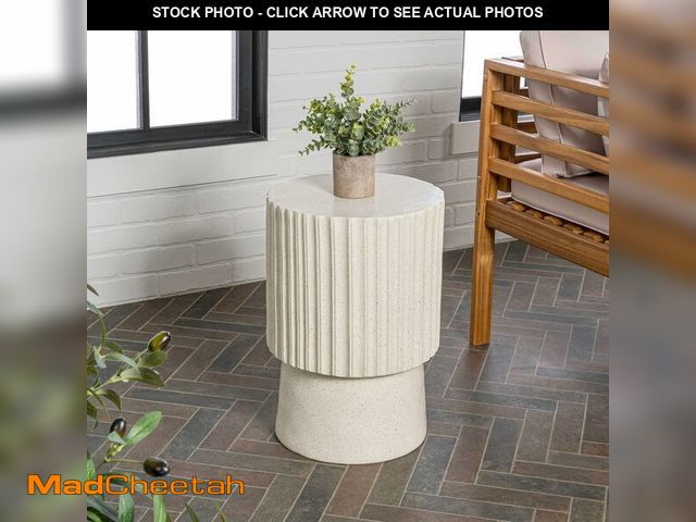 Lot 74-13709888 - JONATHAN Y TBL1102B Louisa 19" Modern Art Deco Tambour Indoor/Outdoor Accent Table Art Deco, Minimal...
