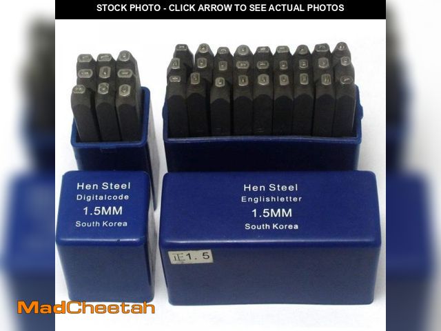 Lot 74-12440552 - Oudtinx Number and Letter Stamp Set (36 Piece Punch Set/A-Z &amp; 0-9) Industrial Grade Hardened Car...