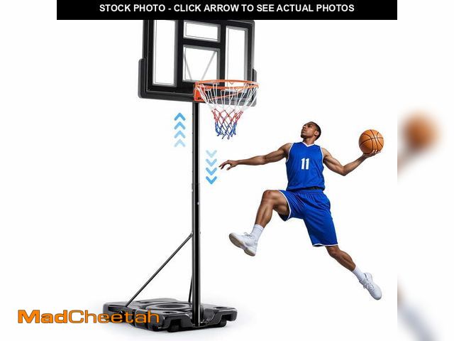 Lot 74-13778224 - Edx 6.1ft-10ft Adjustable Height 44" Shatterproof Outdoor Portable Basketball System (Adult) - UNUSE...