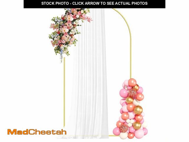 Lot 74-14422766 - 7.2FT Metal Arch Backdrop Stand, Gold Balloon Arch Frame for Wedding Party - UNUSED