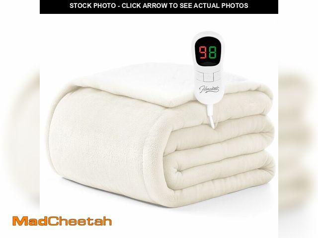 Lot 74-13991790 - Homemate Heated Blanket Electric Throw - 50"x60" Heating Blanket Throw 1/2/4/6/8 Hours Auto-Off 10 H...