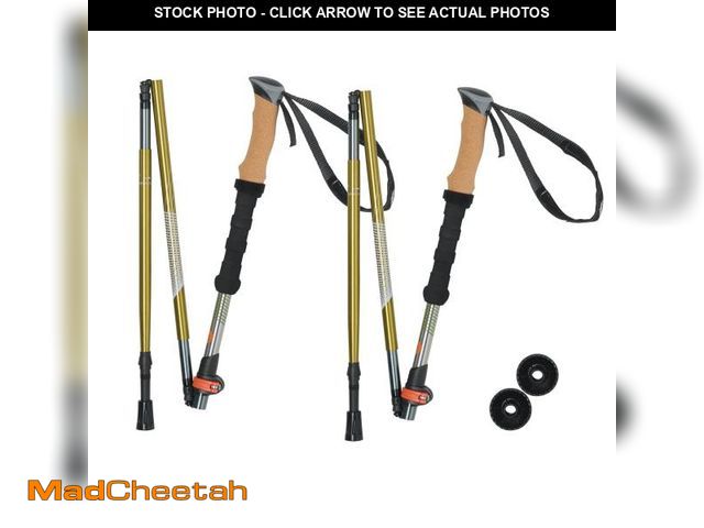 Lot 74-12537753 - Ozark Trail Aluminum Folding Quick Lock Trekking Poles with Cork Grip, 2 Hiking Poles - UNUSED