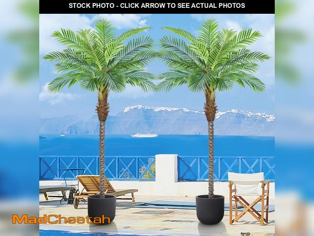 Lot 74-12133561 - Keeplush 8.5ft Tall Artificial Phoenix Palm Tree for Outdoors Indoor Decor, Large Faux Coconut Silk ...