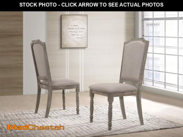 Lot 74-12538362 - Roundhill Furniture Ferran Wood Pedestal Dining Chair, Reclaimed Gray Set of 2 - USED