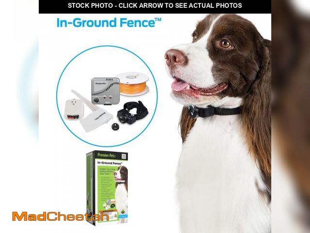 Lot 74-12537015 - Premier Pet In-Ground Fence for Dogs, Customizable .33 Acre Barrier, Waterproof Collar, Gray - UNUSE...
