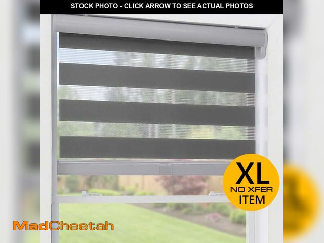 Lot 74-13055874 - May in Color Zebra Blinds for Windows with Aluminium Valance, 68"W x 72"H Free-Stop Cordless Roller ...