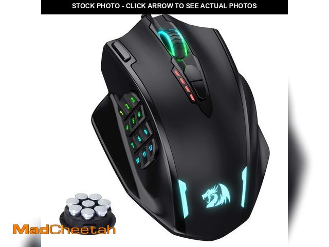 Lot 74-12606978 - Redragon M908 Impact RGB LED MMO Gaming Mouse with 12 Side Buttons, Optical Wired Ergonomic Mouse wi...