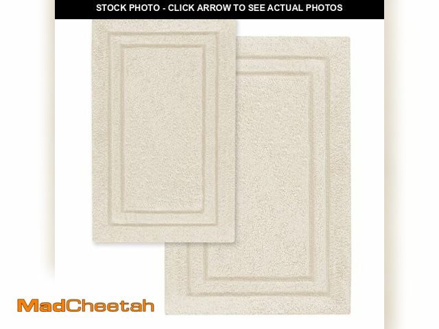 Lot 74-12829237 - Superior Non-Slip 2 Piece Bath Rug Set, Ultra Plush, Soft, and Absorbent 100% Combed Cotton Pile - T...