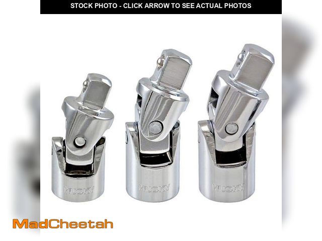 Lot 74-14394281 - Husky 1/4, 3/8 and 1/2 in. Drive Universal Joint Set (3-Piece) - UNUSED