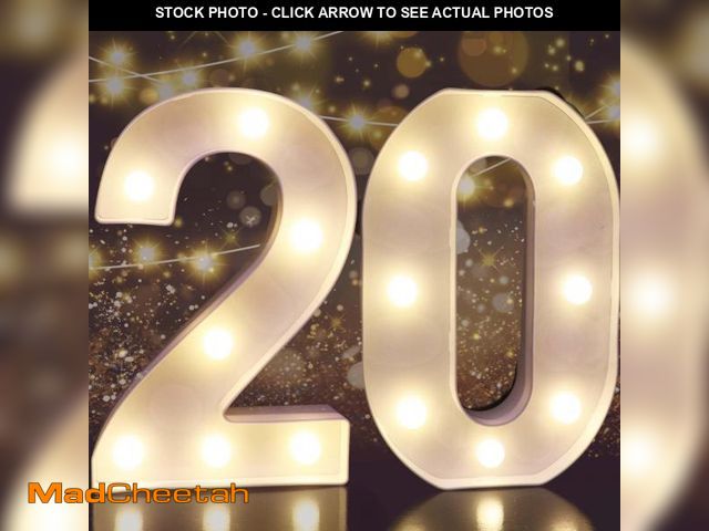 Lot 74-12441080 - Pooqla 20th Birthday Decorations for Her Him, Light Up Number 20 for Party Table Decorations, 20th B...