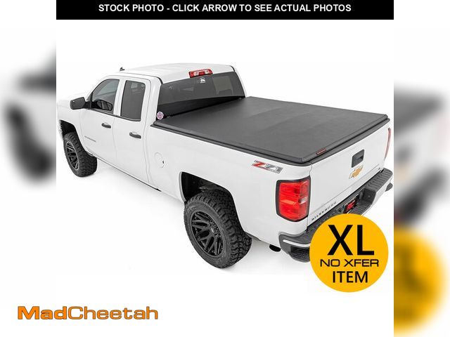 Lot 74-12720458 - Rough Country Soft Tri-Fold Truck Bed Cover, Truck Tonneau Covers for Chevy Silverado 1500 / GMC Sie...