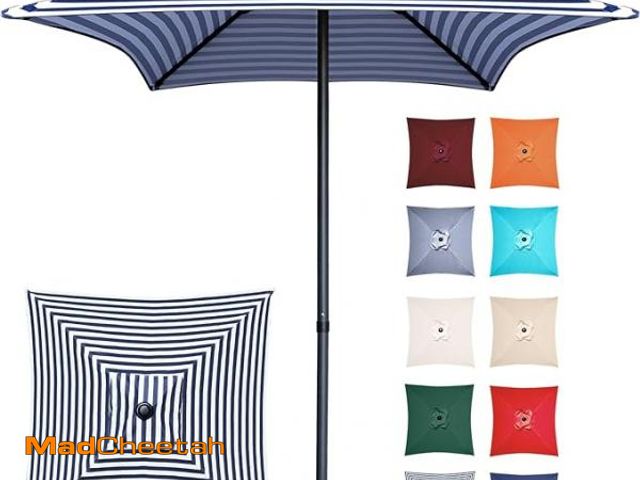 Lot 74-12349495 - (SEE OUR PHOTOS FOR COLOR) (MISSING BOTTOM POLE) Trenovo 4.9 ft Patio Umbrella - Small Outdoor Table...