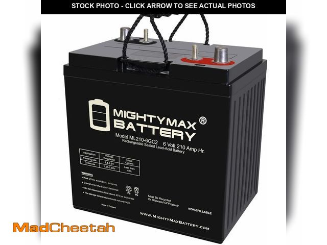 Lot 74-12898953 - Mighty Max Battery Mighty Max Battery ML210-6GC2-6 Volt 210 AH, Dual Terminal, Rechargeable SLA AGM ...