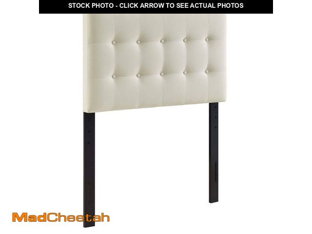 Lot 74-14375481 - MODWAY Emily Ivory Twin Upholstered Fabric Headboard - UNUSED