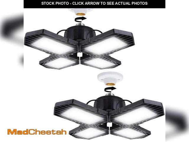 Lot 74-12431831 - 2Pack LED Garage Lights,100W Deformable LED Lighting 10000LM E26 Daylight 6000K Super Bright Adjusta...
