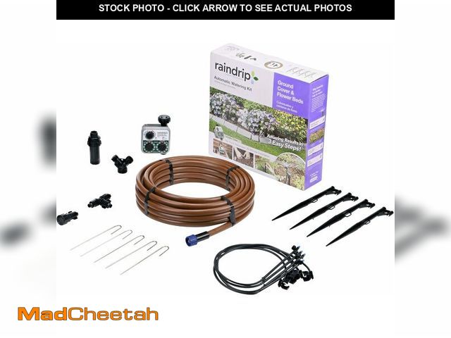 Lot 74-14305147 - Raindrip SDGCBHP Automatic Drip Irrigation Watering Kit with Timer for Ground Cover &amp; Flower Bed...