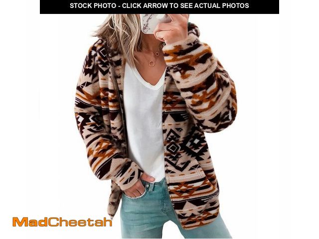 Lot 74-14050181 - LUKYCILD Womens Western Aztec Print Zip up Hoodies Sweatshirt Sherpa Fleece Jacket Coat with Pockets...