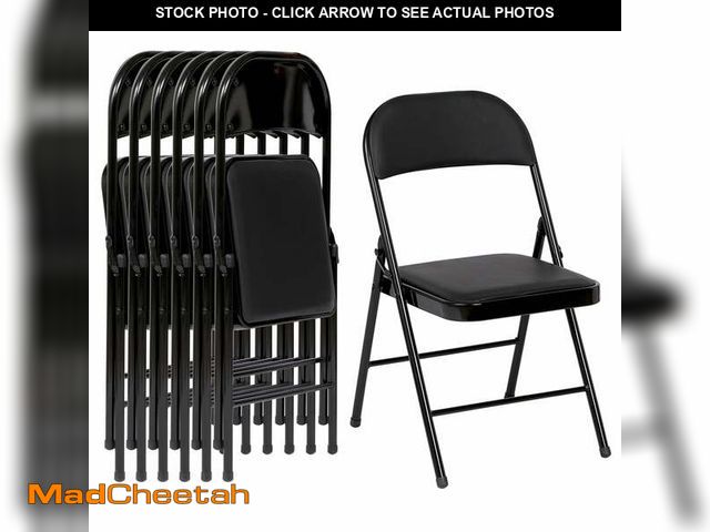 Lot 74-12834864 - Harigal Padded Folding Chair (6 Pack), Black - USED
