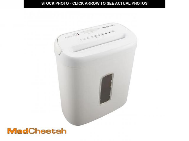 Lot 74-12303829 - Basics Cross Cut Paper and Credit Card Shredder for Security - 8-Sheet, Heavy Duty, White - UNUSED