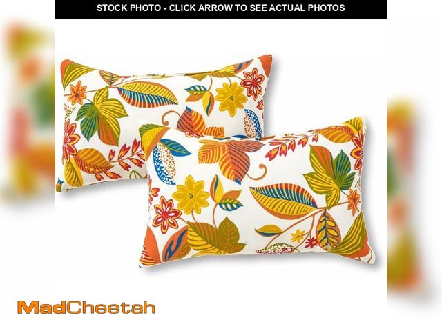 Lot 74-12664350 - Greendale Home Fashions Outdoor 19x12 inch Rectangle Decorative Throw Pillow, 2-Pack, Foliage 2 Coun...