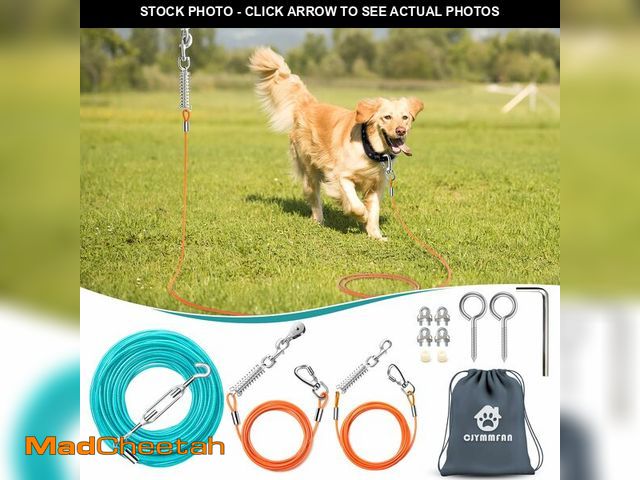 Lot 74-14212663 - Professional Dog Runner Trolley SystemÃ¯Â¼ÅHeavy Duty &amp; Adjustable 75ft Dog Zip Line with 10ft ...