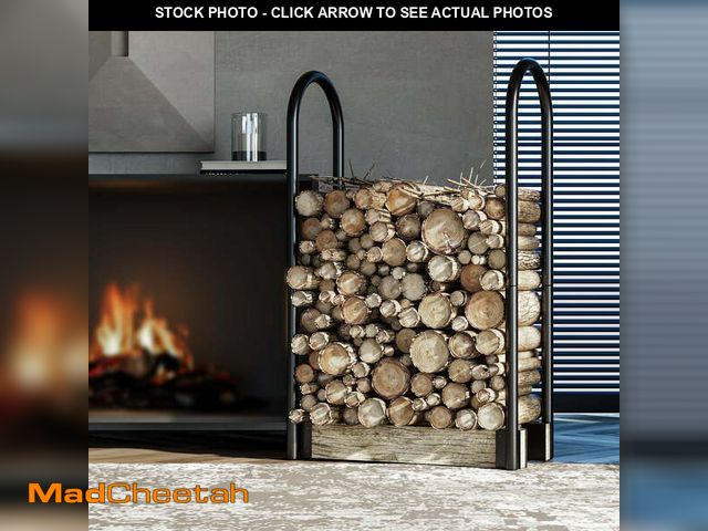 Lot 74-13059804 - Fire Beauty Firewood Log Rack Adjustable Bracket Kit, Fireplace Wood Storage Holder,Black Powder,Coa...