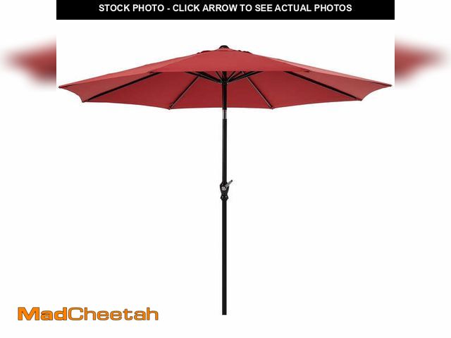 Lot 74-12778975 - ZUNMOS 9FT Outdoor Patio Umbrella with Push Button Tilt and Crank Handle, Market Umbrella with 8 Stu...