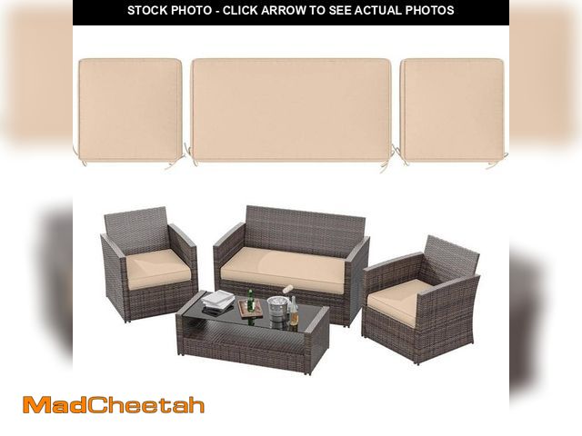 Lot 74-12558880 - WNP 36 in. x 18 in. (3-Piece) Outdoor Patio Replacement Seat Cushions Fit for Loveseat Lounge Chair ...